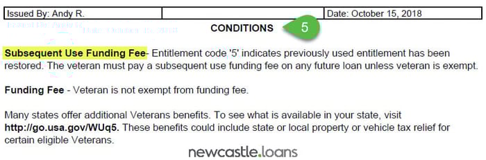 VA Subsequent Use Funding Fee