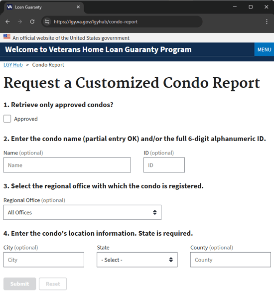 LGY Hub VA Loan Condo Report