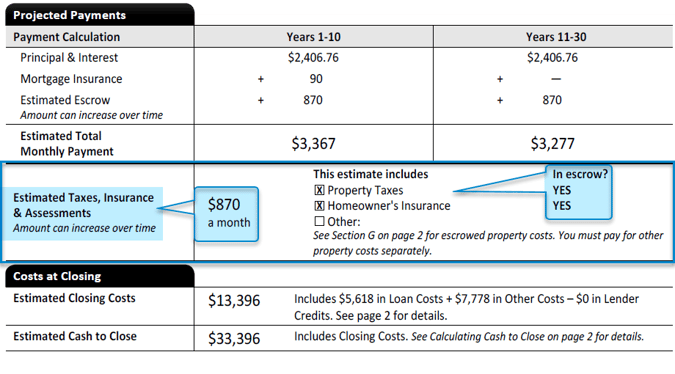 Loan Estimate Escrow-1