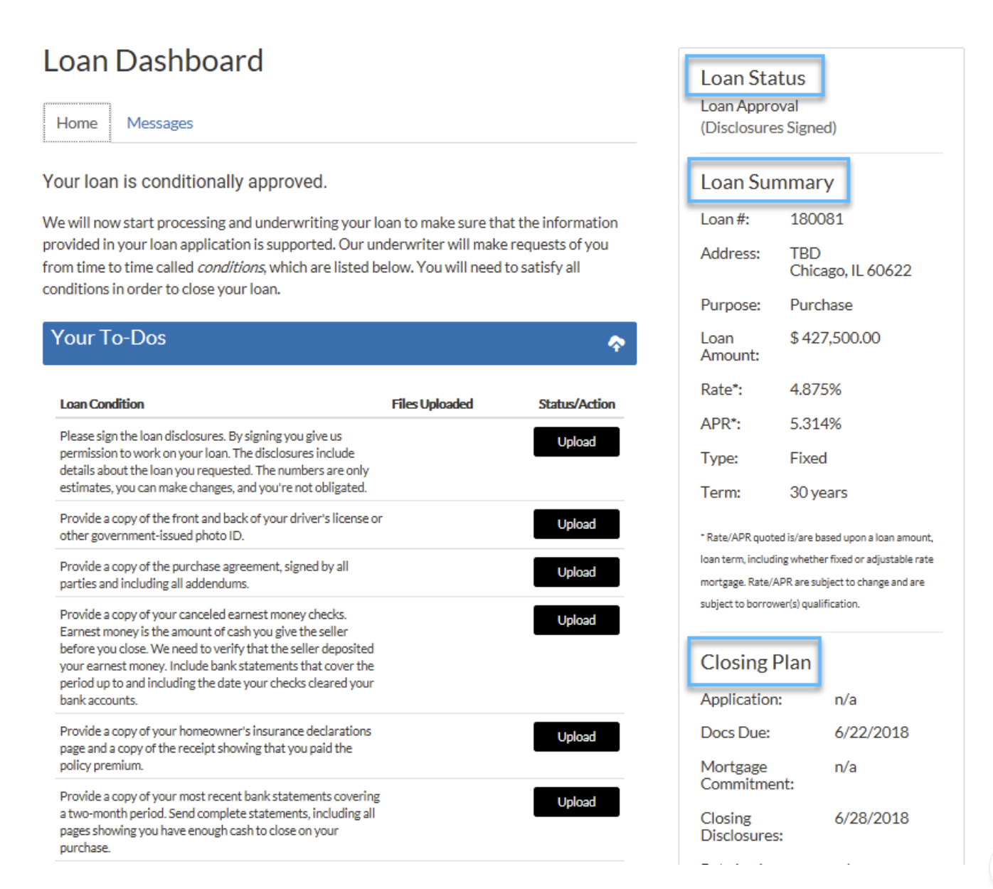 closing-plan-newcastle-loan-dashboard
