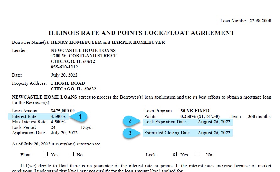 rate and point lock float agreement